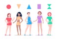Flat-hand drawn types of female body shapes pack Vector illustration. Royalty Free Stock Photo