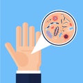 Flat hand germs Royalty Free Stock Photo