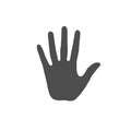 Flat of the hand illustration. Open adult palm icon.