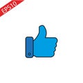 Flat Hand Like Icon . eps 10. Royalty Free Stock Photo