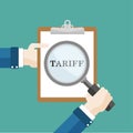 Flat Hand Loupe Clipboard Tariff Royalty Free Stock Photo
