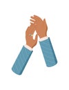 Flat Hands Clapping For Recognition Royalty Free Stock Photo