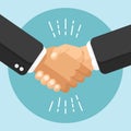 Flat Handshake Design Business Agreement Style Simple Cartoon Drawing