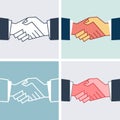 Flat Handshake Icons.