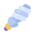 Flat Hazardous Waste Spiral Fluorescent Lamp Icon Royalty Free Stock Photo