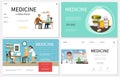 Flat Healthcare Websites Set