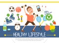 Flat Healthy Lifestyle Concept