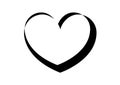 Flat heart icon in black