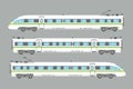 Flat high-speed train isolated vector express railway illustration Royalty Free Stock Photo