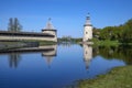 The Flat and High (Voskresenskaya) towers of the Kremlin. Pskov. Russia