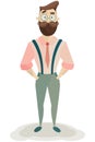 Flat hipster designer character vector Royalty Free Stock Photo