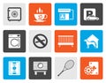 Flat hotel and motel amenity icons Royalty Free Stock Photo