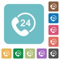 Flat 24 hour services icons