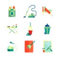 Flat housekeeping icons set