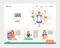 Flat Housewife Landing Page Concept