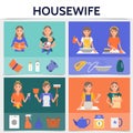 Flat Housewife Life Square Concept