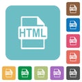 Flat HTML file format icons