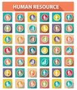 Flat human resource icons