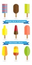 Flat ice cream sweet food icon isolated element