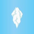 Flat iceberg icon. Isolated vector of icicle.