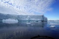 Flat iceberg in the sea Antarctic summer.