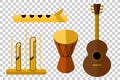 Flat icon of Acoustic music instrument, at transparent effect background