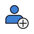 Flat icon of add friend, Adding user symbol