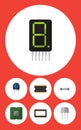 Flat Icon Appliance Set Of Microprocessor