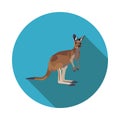 Flat icon of Australian kangaroo