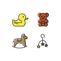 Flat icon baby toys collection design isolated Royalty Free Stock Photo