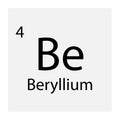 Flat icon with beryllium symbol. Design element. Chemical element. Periodic table. Vector illustration. stock image.