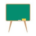 Flat icon blackboard with chalk and sponge