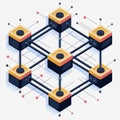 Flat Icon Blockchain Node Diagram Network Connections Technology Cryptocurrency Innovation Business