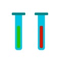 Flat icon blue test tubes Royalty Free Stock Photo