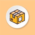 Flat icon box. Concept parcel, export, import. Royalty Free Stock Photo