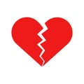 Flat icon broken heart