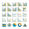 Flat icon business financial profit graph, banking commercial report