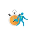 Flat icon - Businessman clock