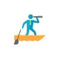 Flat icon - Businessman sailing