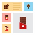 Flat Icon Cacao Set Of Shaped Box, Delicious, Cocoa And Other Vector Objects. Also Includes Bitter, Shaped, Box Elements