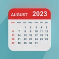 Flat Icon Calendar August 2023. 3d Rendering