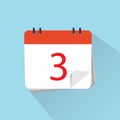Flat icon of calendar isolated on a background. The 3d