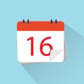 Flat icon of calendar isolated on a background.