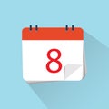 Flat icon of calendar isolated on a background.