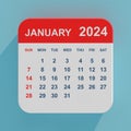 Flat Icon Calendar January 2024. 3d Rendering Royalty Free Stock Photo