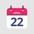 Calendar 22nd of April