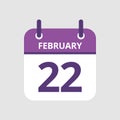 Calendar 22nd of February