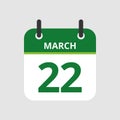 Calendar 22nd of March