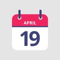 Calendar 19th of April