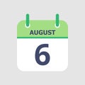 Calendar 6th of August